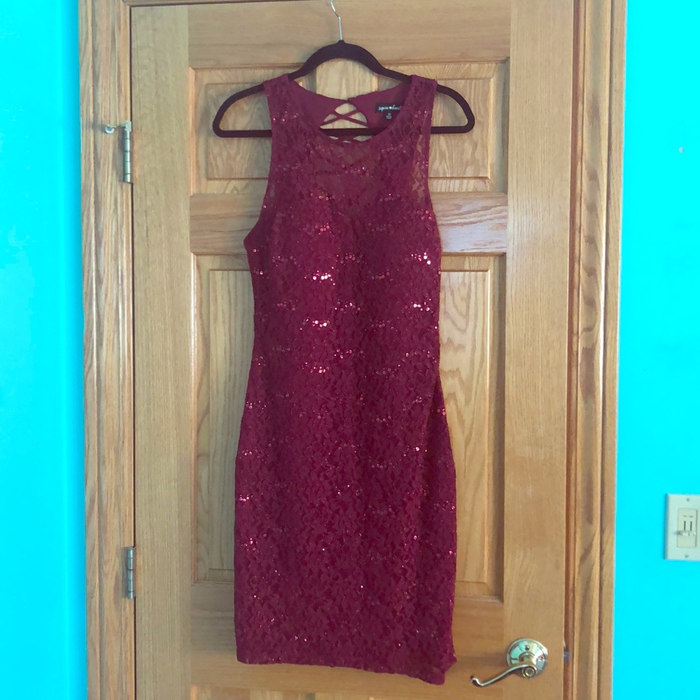 Maroon evening dress